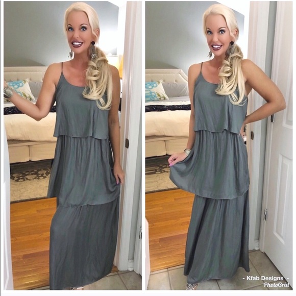 ❤️LAST 1! Ash Olive Adjustable Tiered Cami Dress! - Picture 5 of 7
